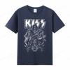Vintage Kiss T Shirt Unisex Unisex Fashion Cotton T-shirt Punk Clothes O-Neck Tees Horror Harajuku Tops Rock Band Kiss Tshirt Boy