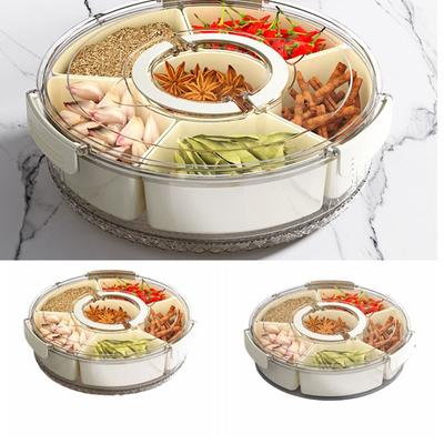 6-секционная кухонная полка для специй с герметичной крышкой, коробка для приправ, коробка для хранения продуктов