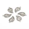 50pcs 17x9mm Tree Leaf Charms Pendants Small Metal Leaf Pendants for Bracelet Accessories Jewelry Findings Making Wholesale DIY