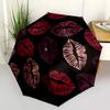 1pc Lips Kisses Automatic Open/close Folding Compact Umbrella, 8-Rib Sturdy Canopy, Lightweight Portable, Everyday Use, Gift, Outdoor Umbrella, Travel