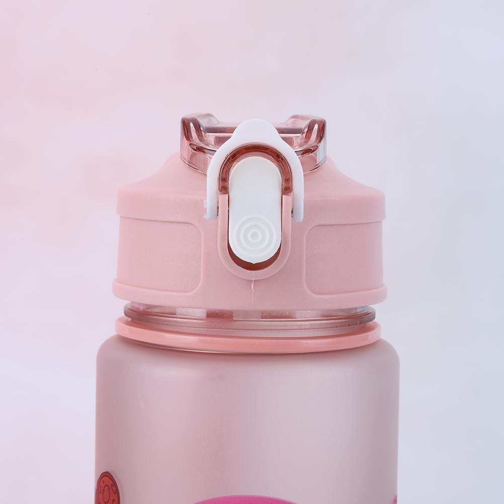 Бутылка для воды Cartoon Space объемом 800 мл с трубочкой и ручкой для занятий спортом на открытом воздухе (розовый)