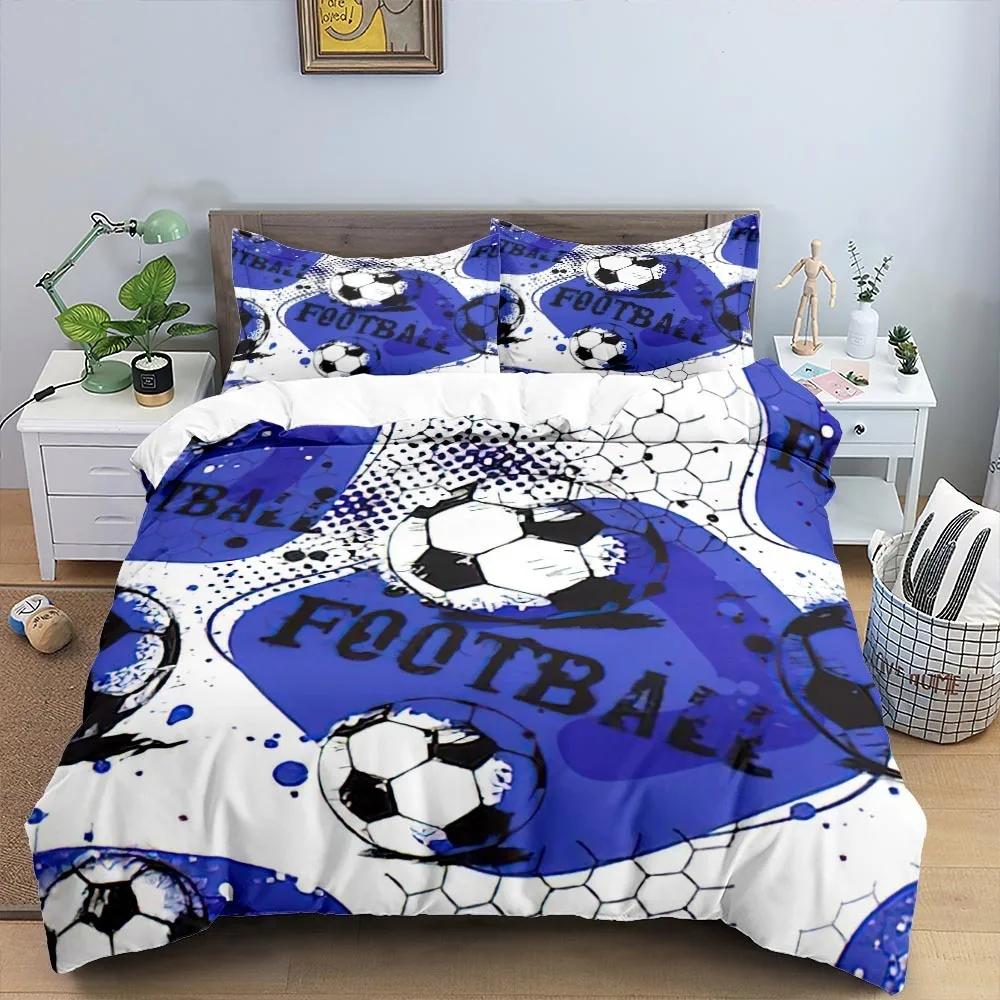 Cool Football Soccer 3D Bedding Set Duvet Cover Pillowcases Comforter Bed Linen Room Decor For Boys Gift Twin Queen King Size