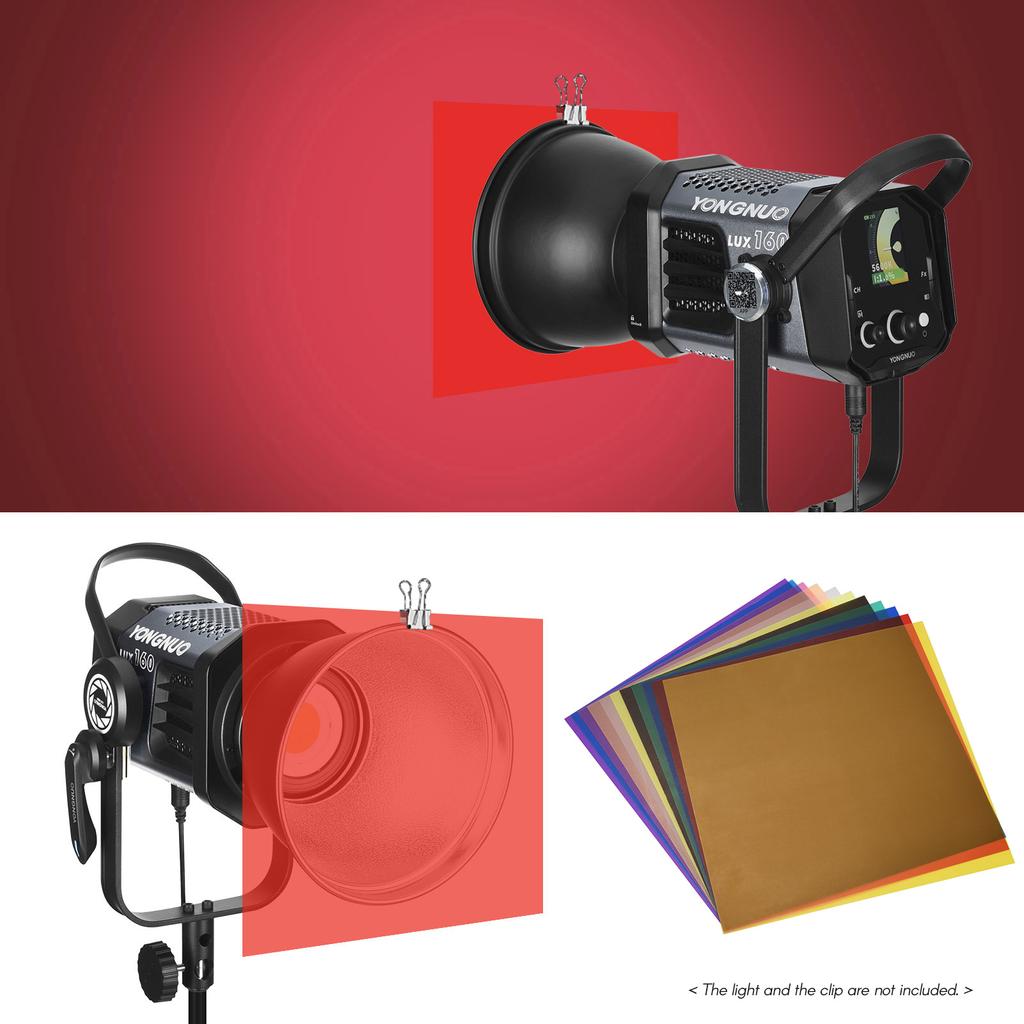 Andoer 11 Colors/set Transparent Gel Lighting Filter 30 * 30cm/ 12 * 12in Coloured Overlays Tinted