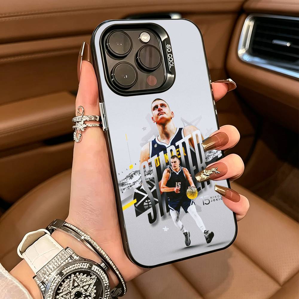 N-Nikola- Jokic 15 MVP For iPhone 17 16 15 14 13 12 11 Pro Max XS 17 Air Silicone Colored Silver Bumper Cover