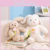 Plush Rabbit Doll Ornament With Flower Pattern For Romantic Gifts And Room Decor