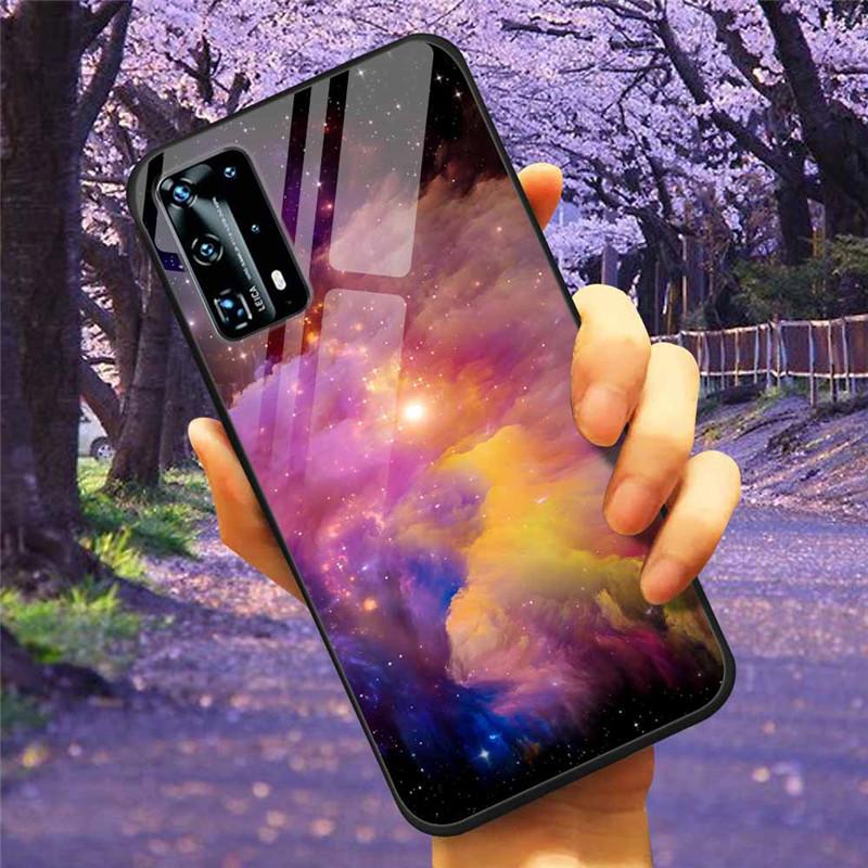 Для Huawei P40 Lite / P40Pro Чехол P 40 Закаленное Стекло Звездный Мрамор Жесткая Задняя Крышка для Huawei P40 Pro / P40Lite E Чехлы Coque