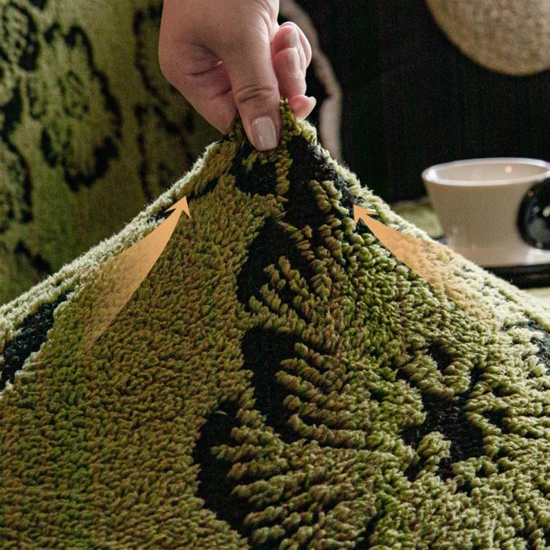 Винтажный жаккардовый стрейчевый чехол для дивана с цветочным узором, высококачественное всеобъемлющее диванное полотенце с ремешками, велюровый чехол для дивана с защитой от царапин кошек