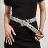 Rock Fans Waist Belt Adjustable Pin Buckle Rhinestone Belt for Woman Girls Thin Full Sequins Waist Strap for Jeans Dress