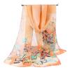 Sunscreen Long Wrap Shawl Butterfly Print Beach Gauze Scarf Elegant Shawl Silk  for Women