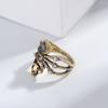 Европейское и американское ретро кольцо с черепом и пауком в виде жемчуга, женское волшебное кольцо в стиле барокко из старого золота