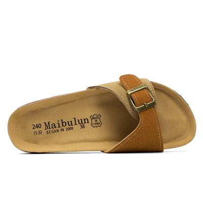 Модные летние тапочки из пробки для мужчин, пляжные шлепанцы, женские сандалии на плоской подошве с низким каблуком, повседневные шлепанцы, удобные туфли-сабо из нубука для пар