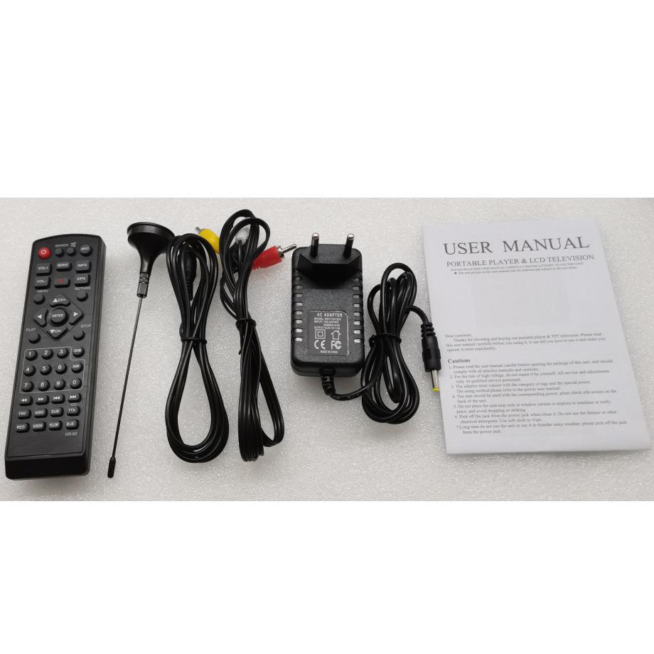10.1-inch Portable Digital TV with Built-in 1500mAh Battery for Car and Home