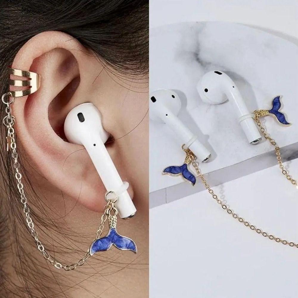 2 шт./пара Клипсы для ушей от потери в виде дельфинов, Декор для ушей, Цепочка для защиты наушников, Лучшие подарки