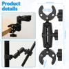 Double Clamp Mount 360° Adjustable Umbrella Holder Camera Pole Holder for Pushchair Wheelchair Monitor Magic Socket Arm Desk Pho