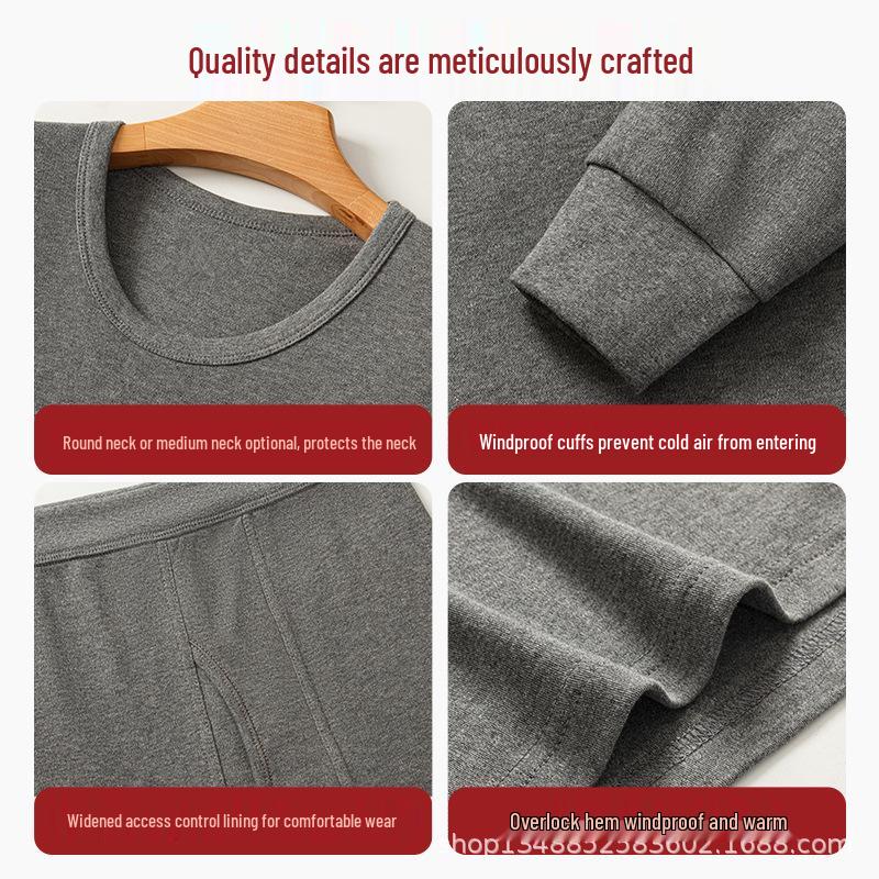 Мужской хлопковый осенний комплект свитер и брюки: Подростковое хлопковое антибактериальное теплое зимнее термобелье