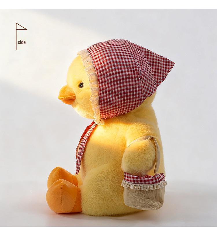 Yellow Duck Plush Toy with Scarf - Cute Little Doll Animal Figure, Perfect Birthday Gift Ornament