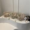Textured Bucket Bag New Style Bag Women's Chain Crossbody Bag Cute Pendant Drawer Fashionable Straw Woven Bag