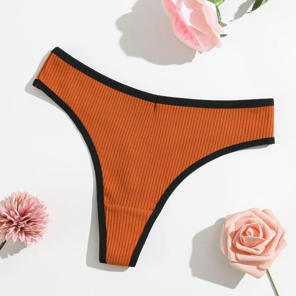 Thong Panties Girls Hip Lift Abdomen Threaded Thong Women'S Low Waist Breathable Pure Cotton T-Pants