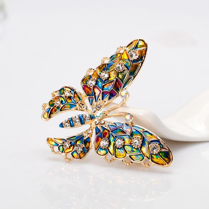 Woman Brooch, Versatile In Japan and South Korea, Colorful Oil Dripping Butterfly Brooch, New Animal Brooch Birthday Gift