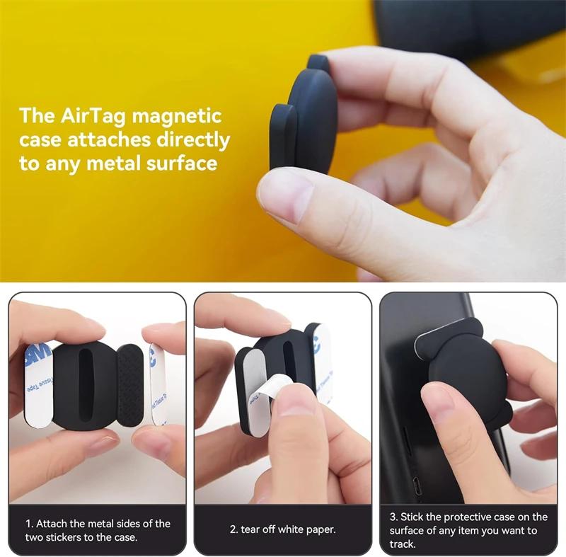 For Apple Airtag Magnetic Case Hidden GPS Tracker Waterproof Holder For Air Tags Smart Tag Bike Luggage Anti-lost Silicone Cover