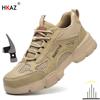 New Fashion Men Lightweight Breathable Safety Shoes Work Shoes Steel Toe Cap Sneakers Man Anti Shock  Protective Boots