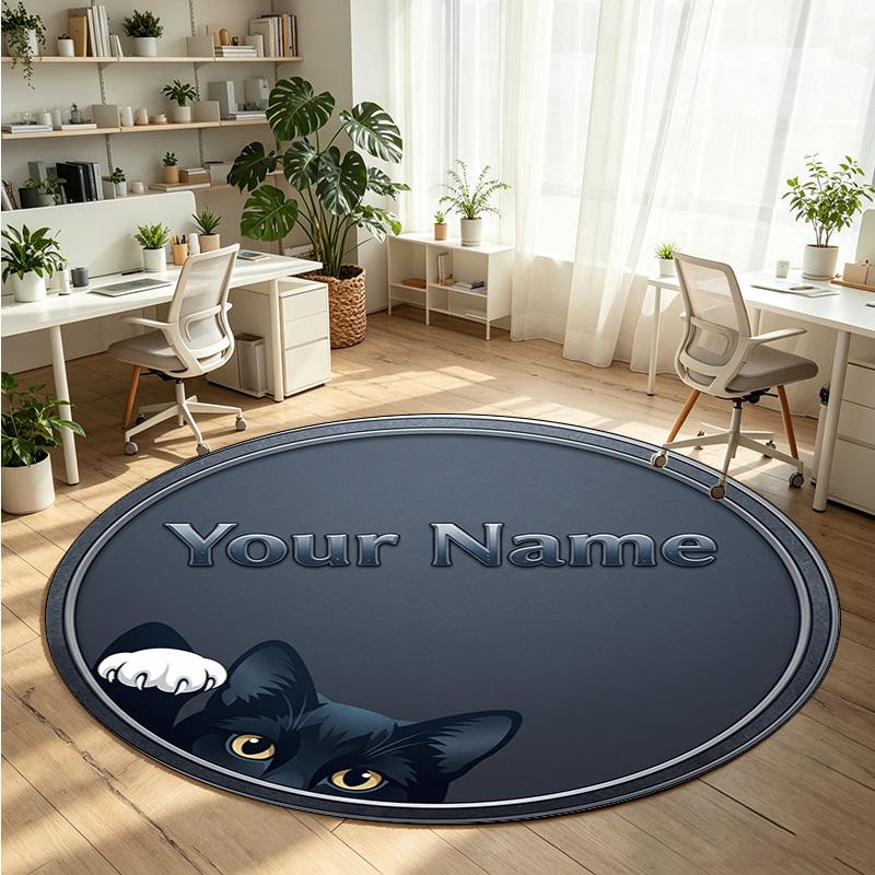 Mandala Ornament (252) Theme Round Crystal Velvet Rug Custom Name Text Personalized Floor Mat Home Decor Non Slip Crystal Carpet