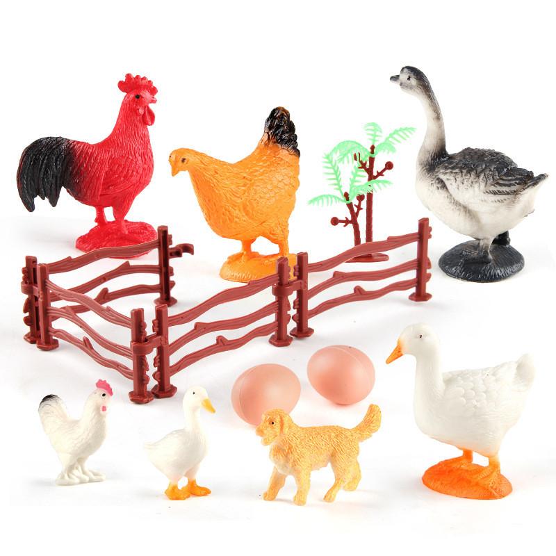 Реалистичный набор фигурок животных из ПВХ с 9 лесными животными для декора фермы