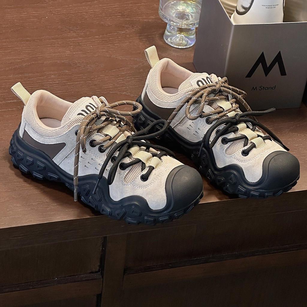 2025 осень новые противоударные походные ботинки походные повседневные ботинки женские на платформе с увеличением высоты спортивные уличные уродливые милые папины кроссовки