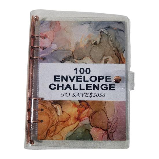 Книга-переплет для экономии денег на 100 дней с водонепроницаемыми мягкими гибкими конвертами для наличных денег