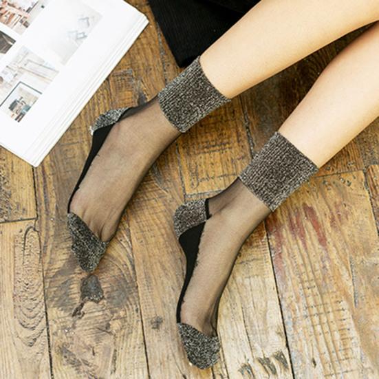 Yousheng 10 пар женских прозрачных блестящих носков до щиколотки, шелковистые прозрачные блестящие носки, ультратонкие блестящие короткие носки для весны и лета