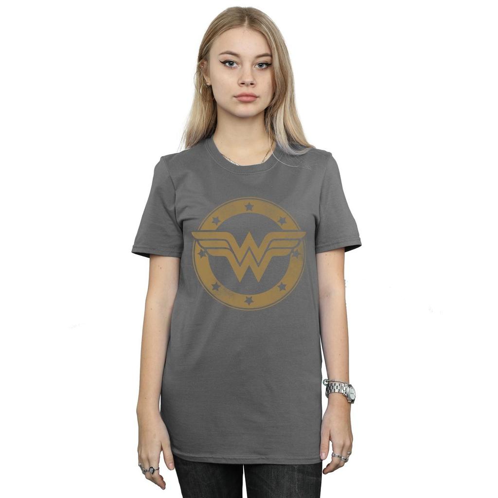 DC Comics Womens/Ladies Wonder Woman Shield Cotton Boyfriend T-Shirt