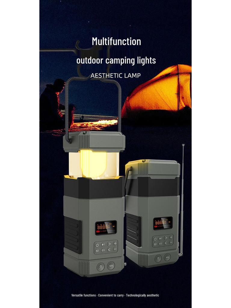Portable Solar Lantern & Bluetooth Speaker with Hand-Crank Generator for Emergency Preparedness