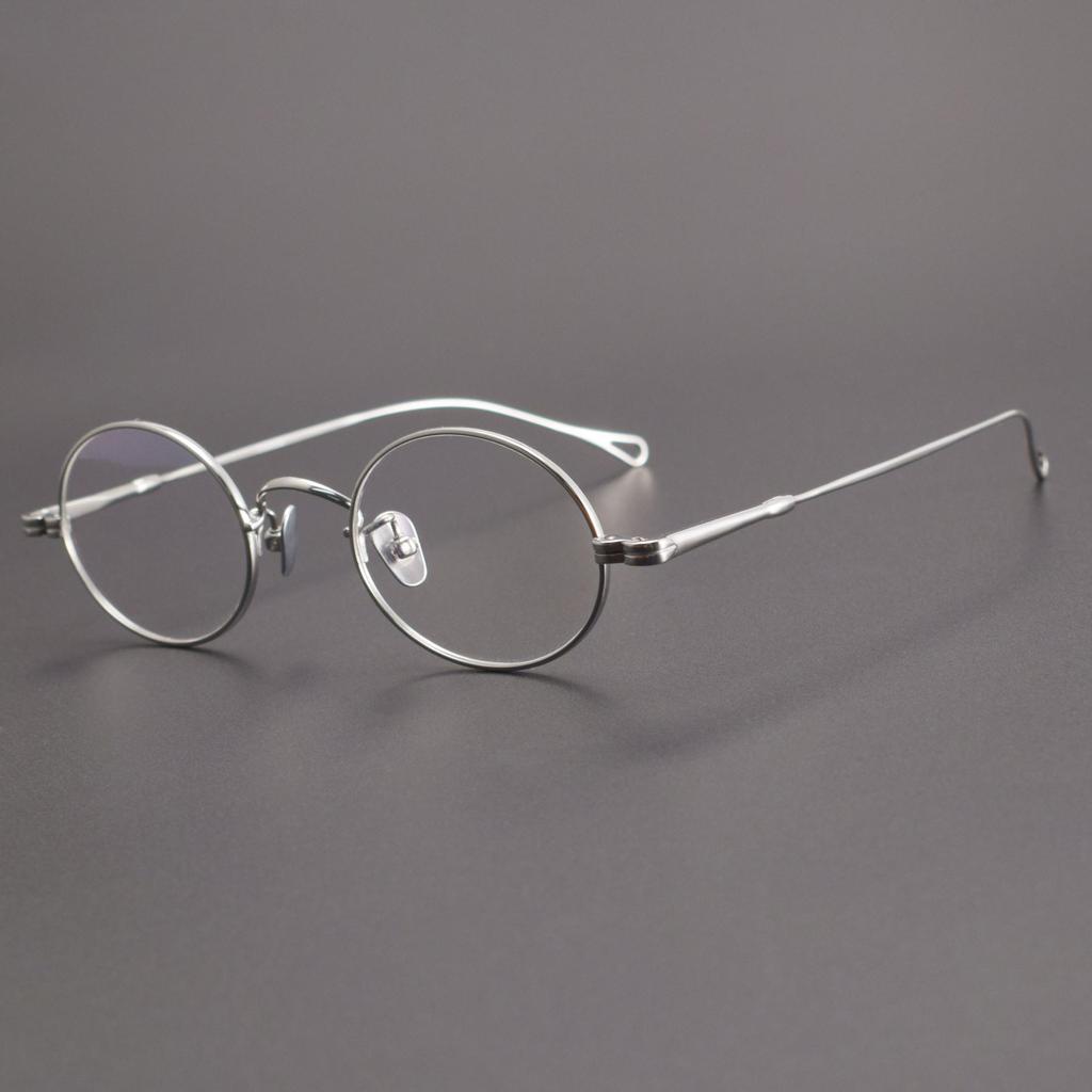 Круглая оправа для очков из чистого титана в стиле ретро M5-MOD01: Черный, маленький, подходит для людей с близорукостью