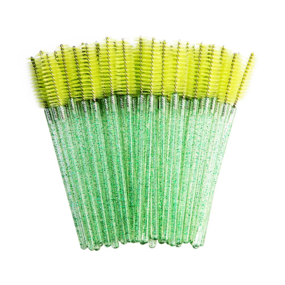 2024 Hot Sale Crystal Shine Eyelashes Mascara Brushes Private Logo Diamond Eyelashes Nylon Fan Brush Make-Up Tool