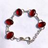 Женский браслет с гранатовым камнем, покрытый серебром 925 пробы