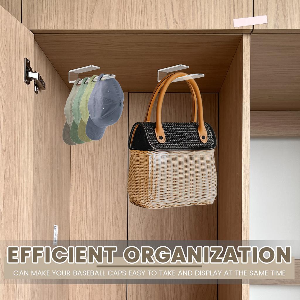 4 шт. акриловая стойка для бейсболок самоклеящаяся настенная вешалка для шляп J-образный держатель для хранения шляп вешалка для шкафа