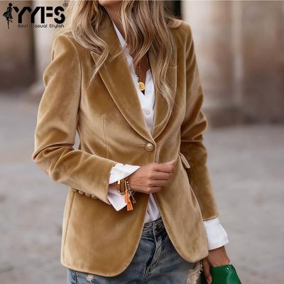 Женские модные повседневные однотонные куртки и пальто с воротником-поло на осень-зиму с длинным рукавом и принтом