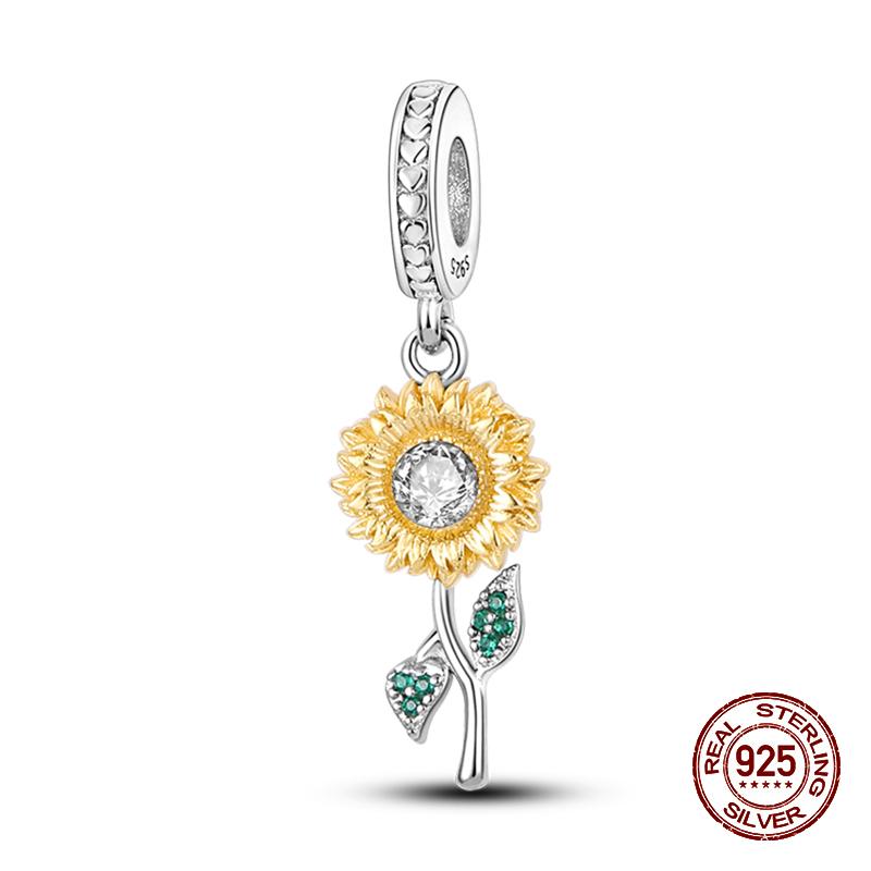 925 Sterling Silver Butterfly Tulip Iris Flower Charms Beads Fit 925 Original Bracelets Fine DIY Valentine Jewelry Gifts