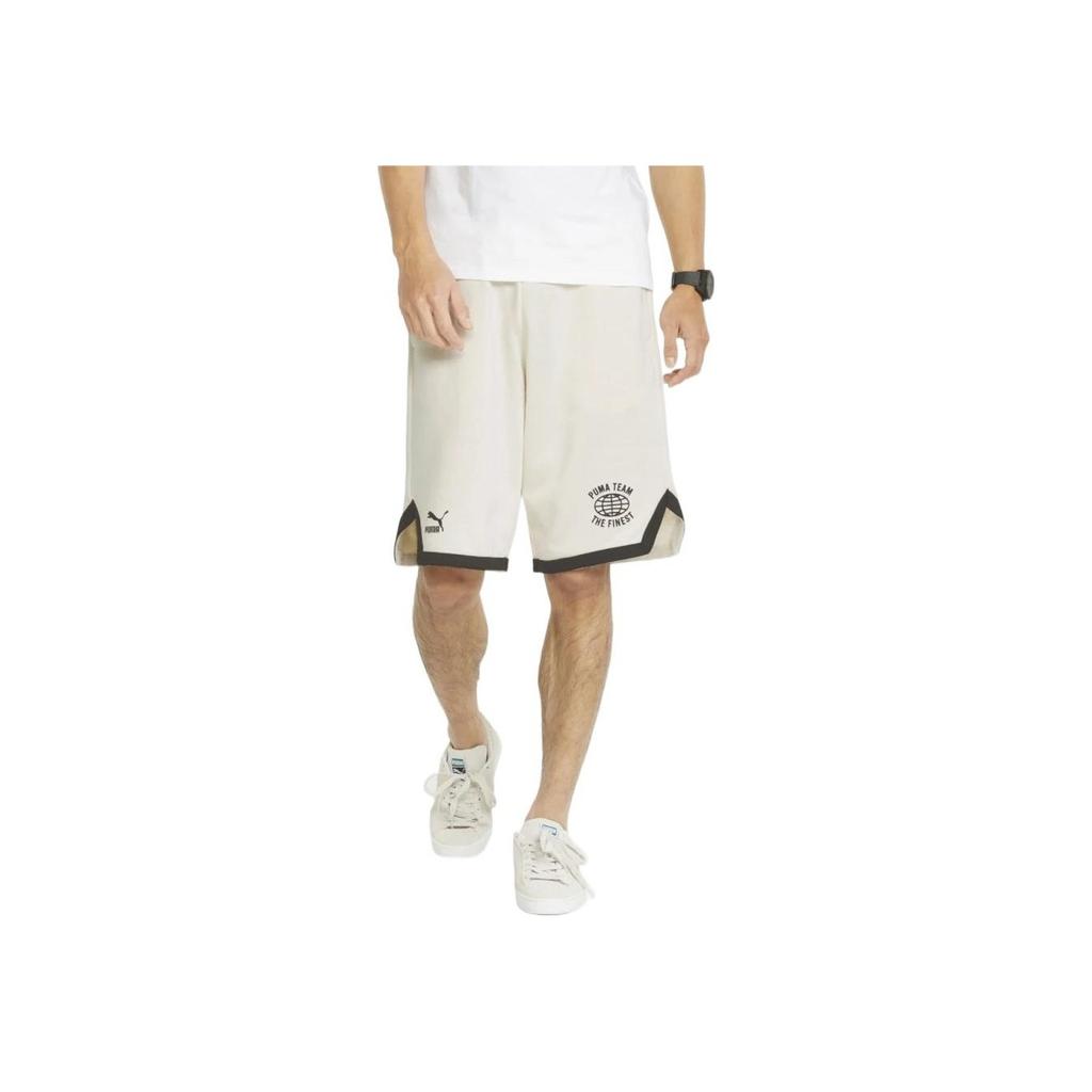 Puma Team Shorts 8" Pt Sports Casual Colorblock Logo Knit Men Bottoms White 536923-65