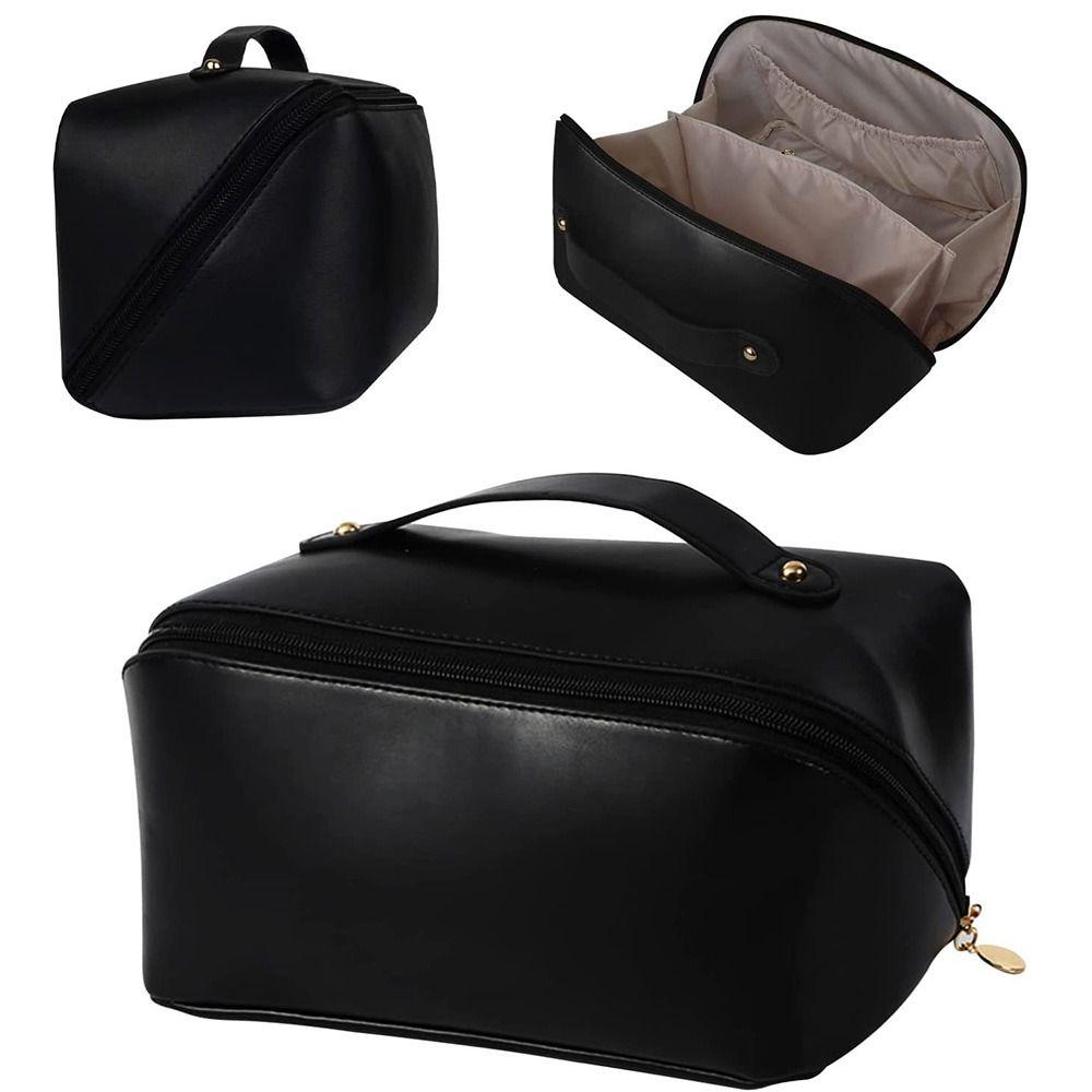PU Leather Waterproof Big Space Cosmetic Bags Large Capacity Makeup Bags Toiletry Organizer Bags