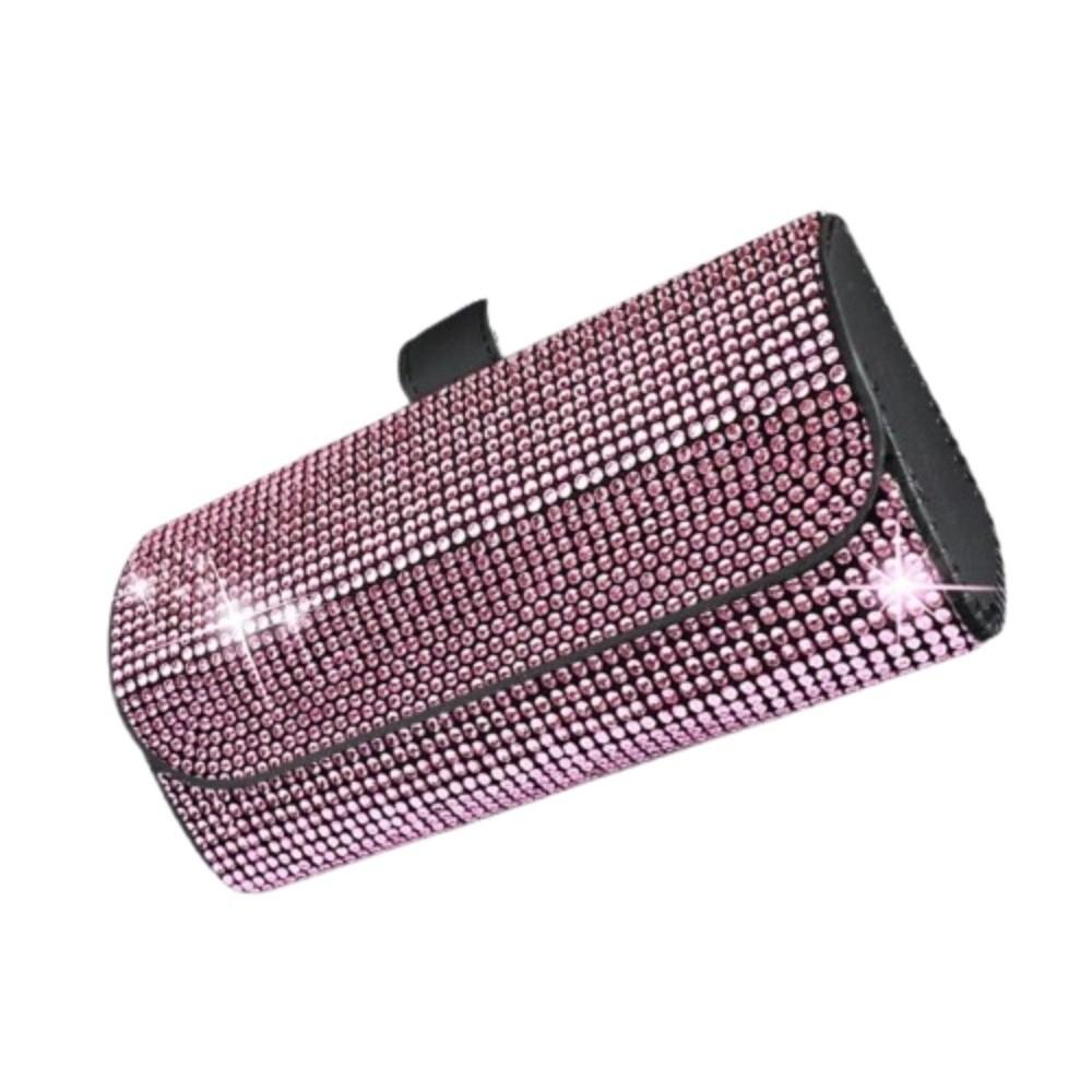 Bling Car Eyeglasses Holder Luxury Sunglasses Storage Box Sun Visor Glasses Case  Auto interior