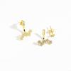 ANDYWEN 925 Sterling Silver 1pair Silver Gold Zircon Star Star Stud Earring Ladies Elegant Luxury Jewelry