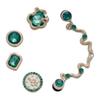 Изумрудный набор из пяти предметов Цинковый сплав Аксессуары для обуви Женский Зеленый