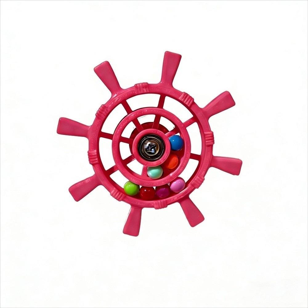 Bite Resistant Interactive Spinning Wheel Rudder Shaped Parrots Rotating Toys Entertainment