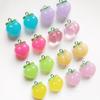 10pcs 3D Peach Flat Resin Charms Pendant DIY Fruit Pendants Jewelry Making Accessories