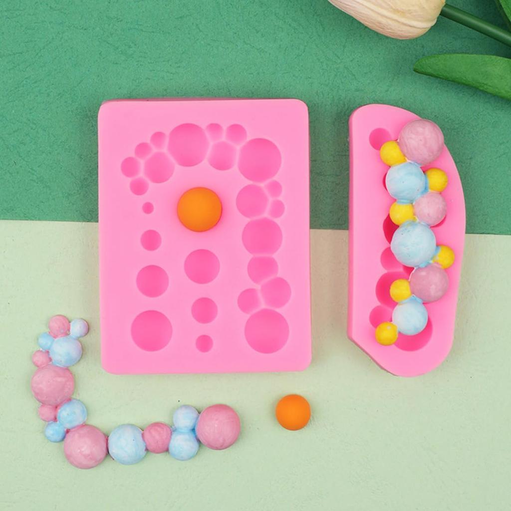 2 шт. 3D Форма для мастики с жемчугом, Полусфера, Шарик, Силиконовые Формы для мастики, Полусферическая форма, Пузырек, Декор для торта, Шоколадные формы для украшения торта