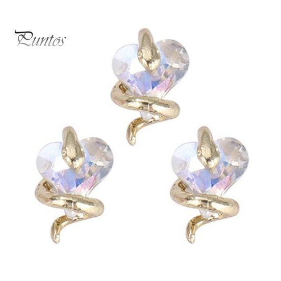 3 шт., украшения для ногтей «сделай сам», змея вокруг 3D сердца, подвески из искусственного кристалла, стразы для дизайна ногтей, чехол для телефона, аксессуары для декора, принадлежности для маникюра