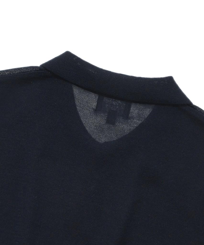 COVERNAT WOMAN Sheer Collar Crop Half Knit Navy
