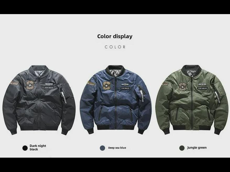 Мужская куртка Cross-Border MA-1 Flight Jacket - новая повседневная вышитая модная бейсбольная куртка с воротником