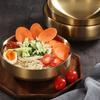 Золотая миска для лапши быстрого приготовления из нержавеющей стали, миска для лапши Ламиан, двойная корейская миска для лапши, миска для лапши, очень большая суповая миска.